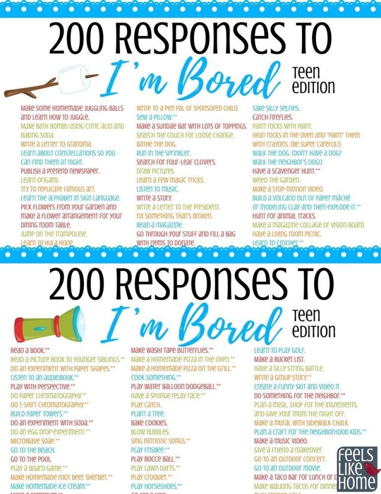 The Ultimate List of Things for Tweens & Teens to Do When They're Bored – 200+ Ideas & Printable - The Ultimate List of Things for Tweens & Teens to Do When They're Bored – 200+ Ideas & Printable -   14 diy To Do When Bored with friends ideas