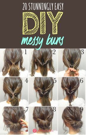 20 Stunningly Easy DIY Messy Buns - 20 Stunningly Easy DIY Messy Buns -   14 diy Wedding hair ideas