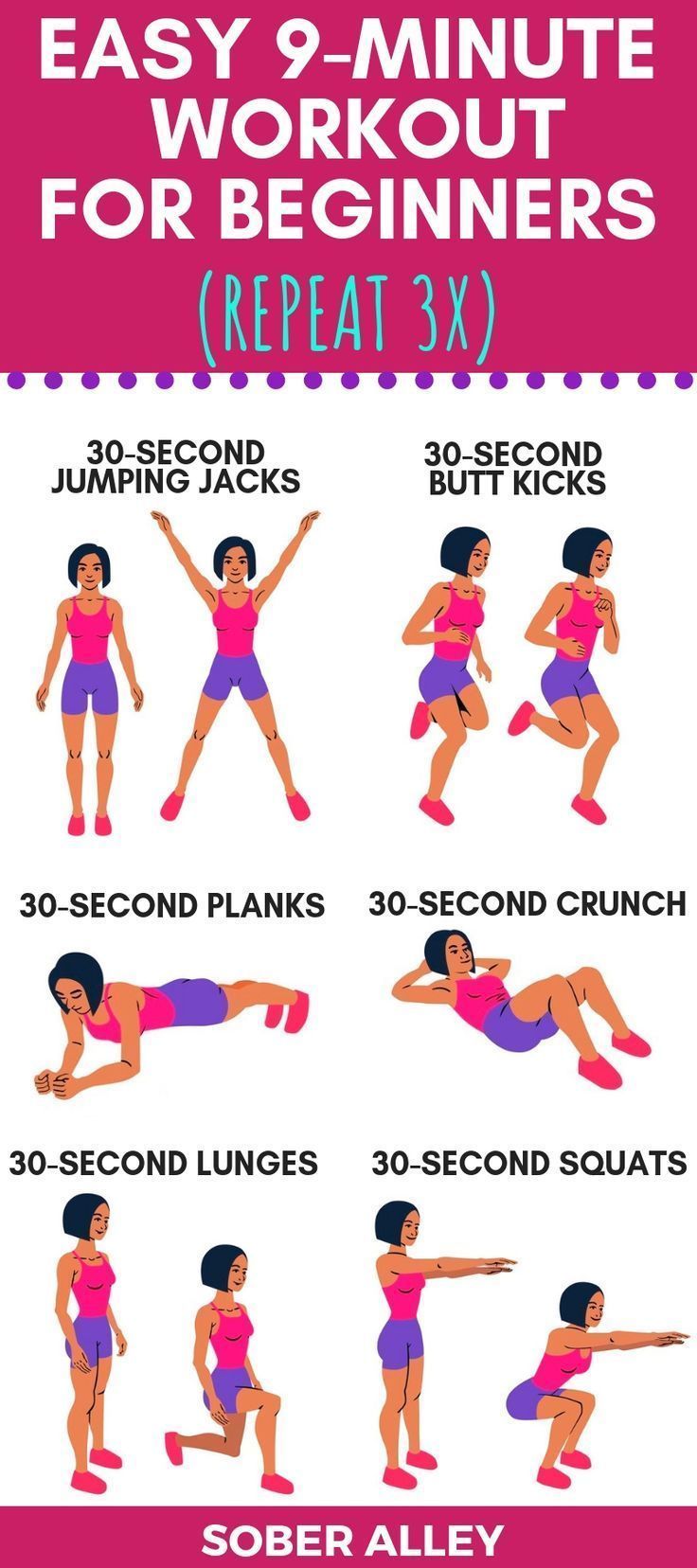 Super Simple 9-Minute Fat Burning Workout For Beginners - Super Simple 9-Minute Fat Burning Workout For Beginners -   14 easy fitness Challenge ideas