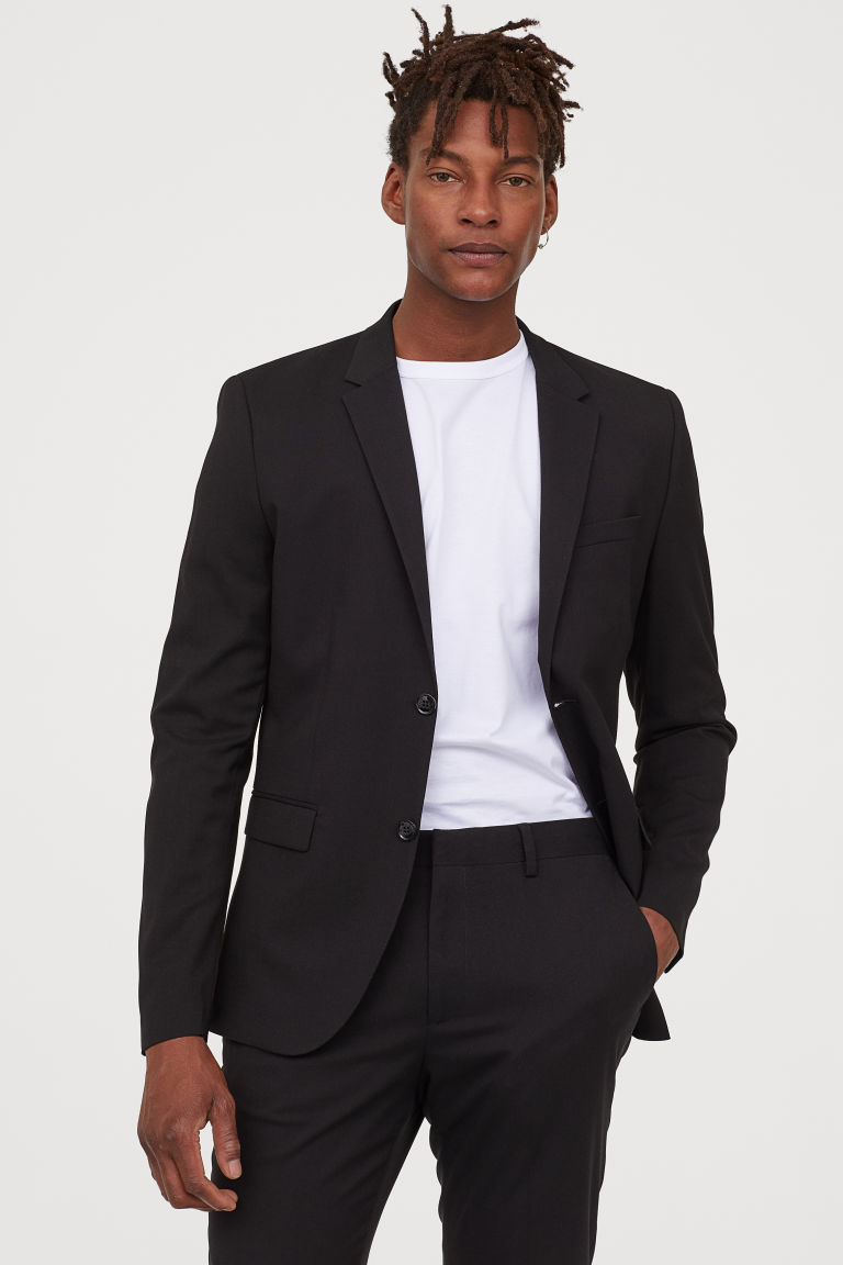 Skinny Fit Blazer - Black - Men | H&M US - Skinny Fit Blazer - Black - Men | H&M US -   14 fitness Outfits for men ideas