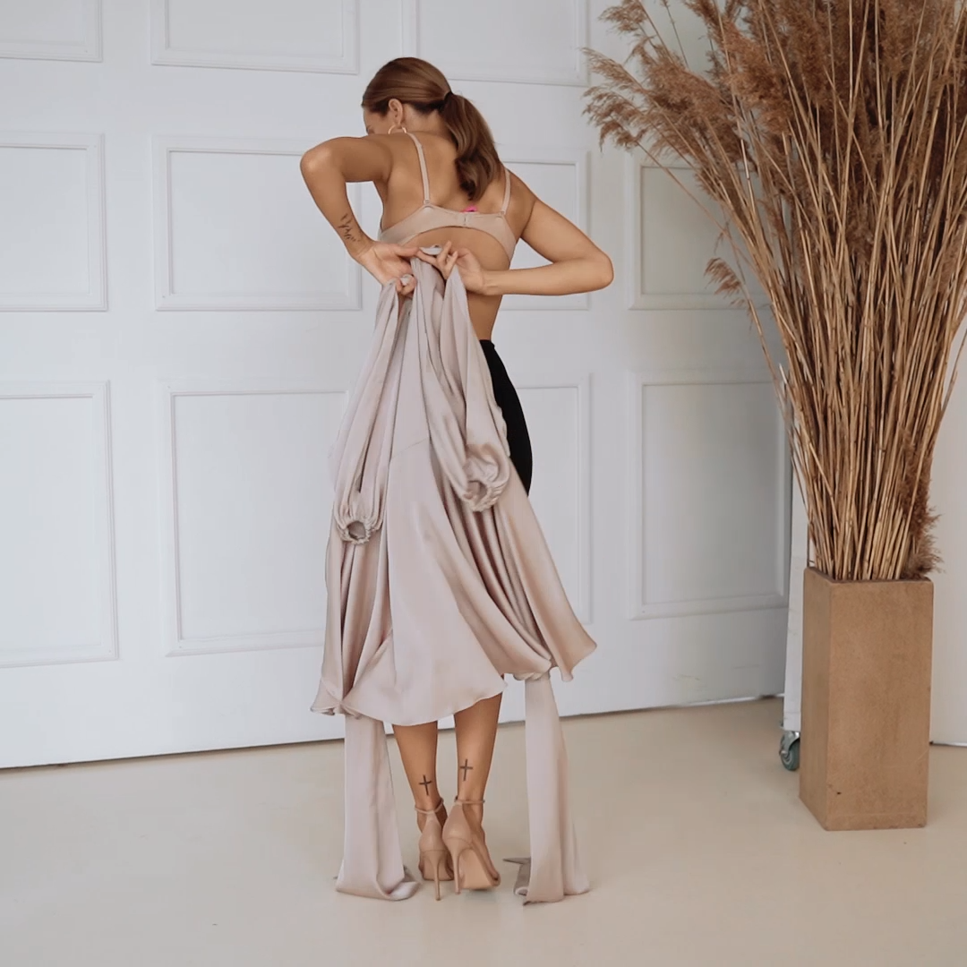 Nude wrap-over dress for any ocasion - Nude wrap-over dress for any ocasion -   15 beauty Fashion clothing ideas