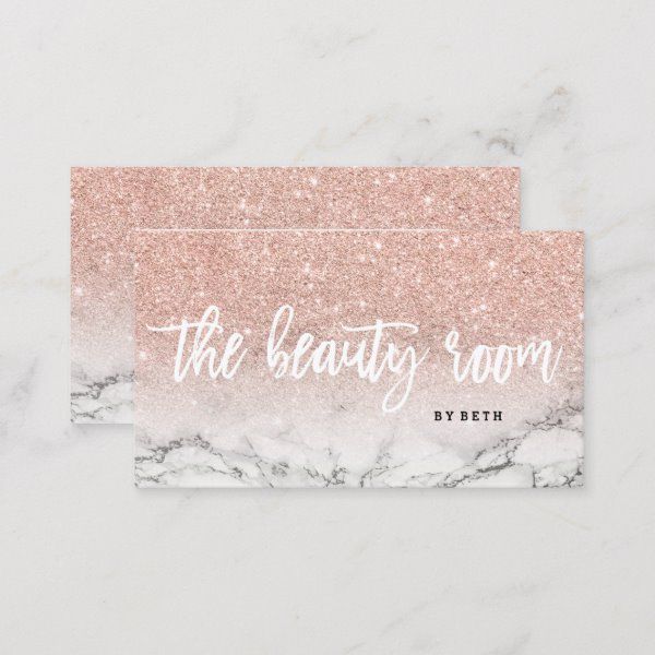 Beauty room typography rose gold glitter marble business card | Zazzle.com - Beauty room typography rose gold glitter marble business card | Zazzle.com -   15 beauty Logo rose gold ideas