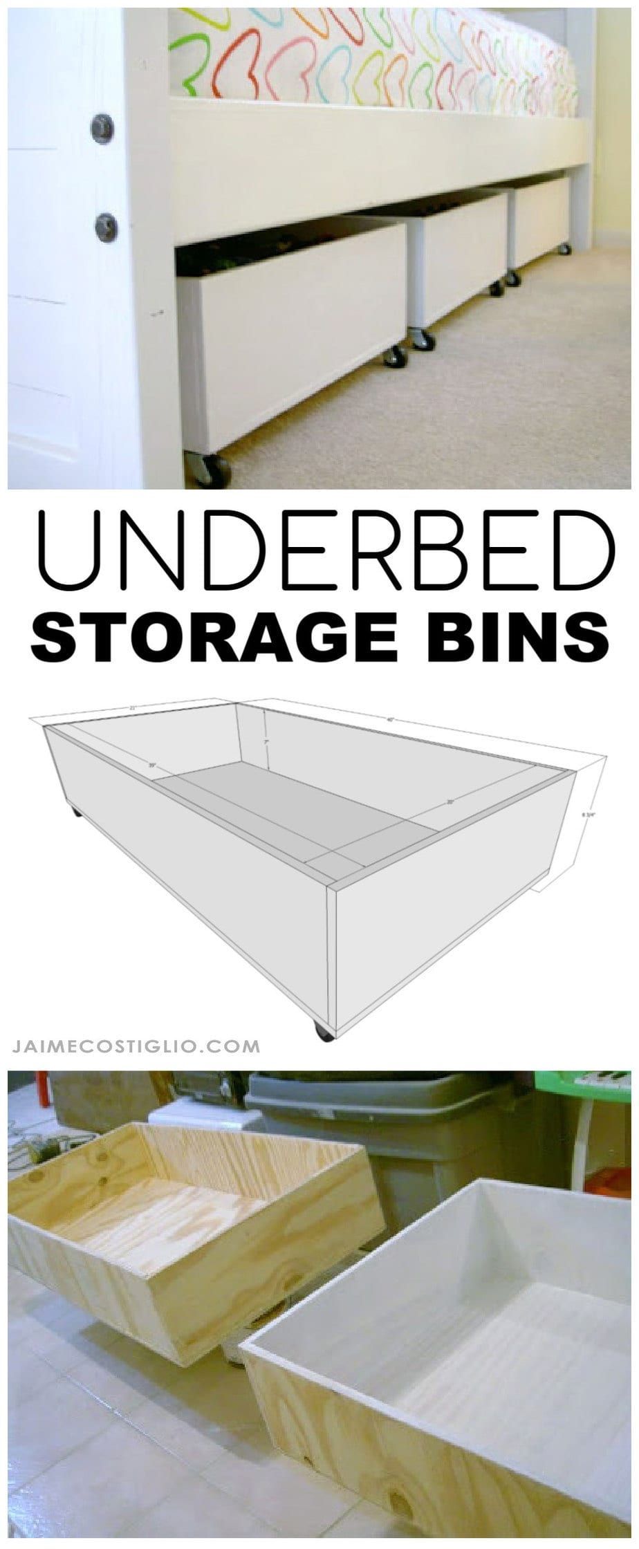 DIY Underbed Storage Bins from Plywood - Jaime Costiglio - DIY Underbed Storage Bins from Plywood - Jaime Costiglio -   15 diy 100 inspiration ideas