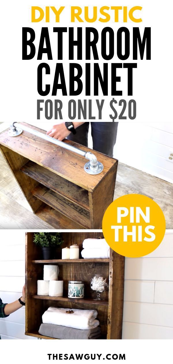How to Make a Rustic Bathroom Cabinet for Only $20 - The Saw Guy - How to Make a Rustic Bathroom Cabinet for Only $20 - The Saw Guy -   15 diy Bathroom cabinet ideas