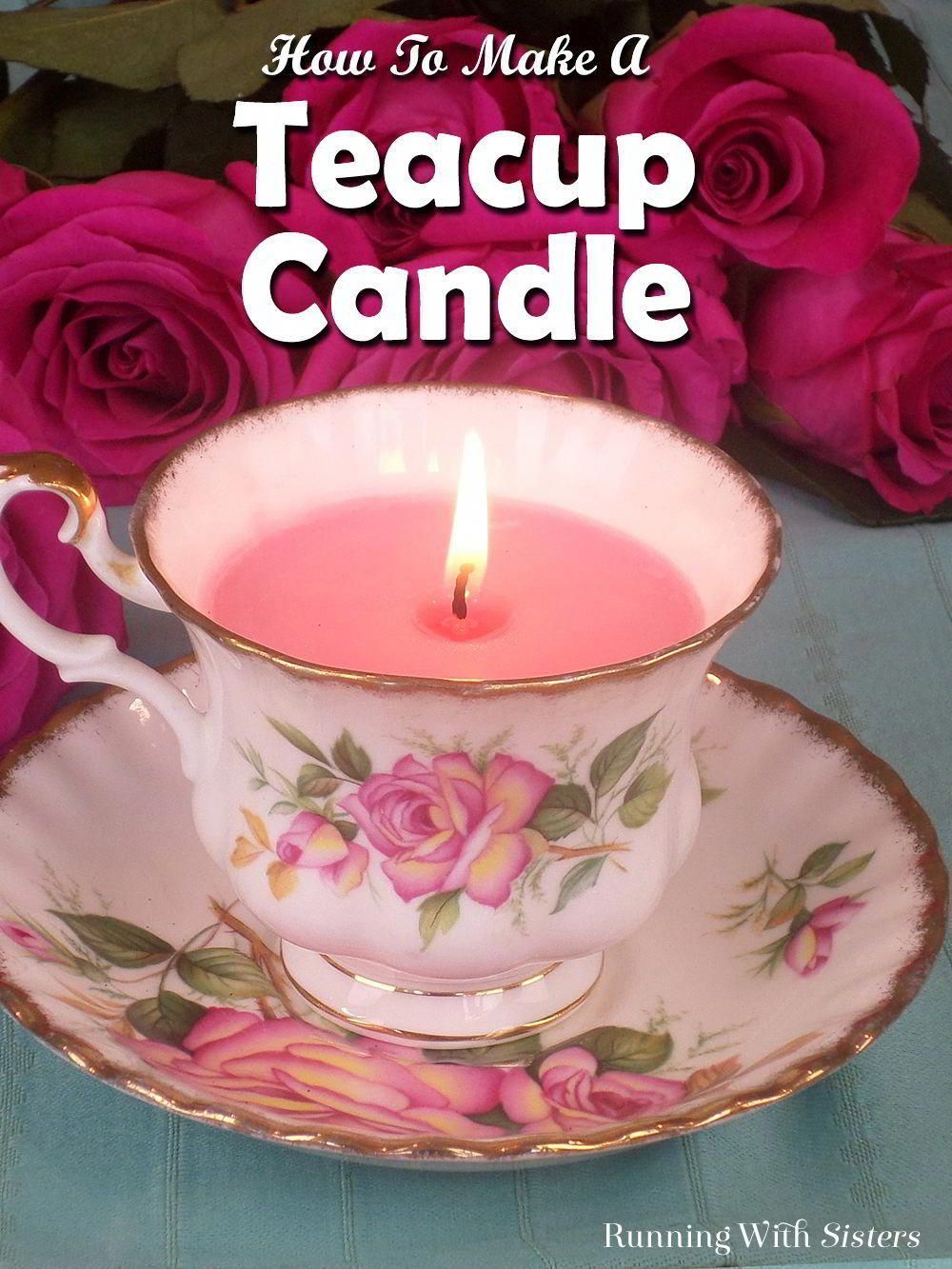 How To Make A Vintage Teacup Candle - Running With Sisters - How To Make A Vintage Teacup Candle - Running With Sisters -   15 diy Candles step by step ideas