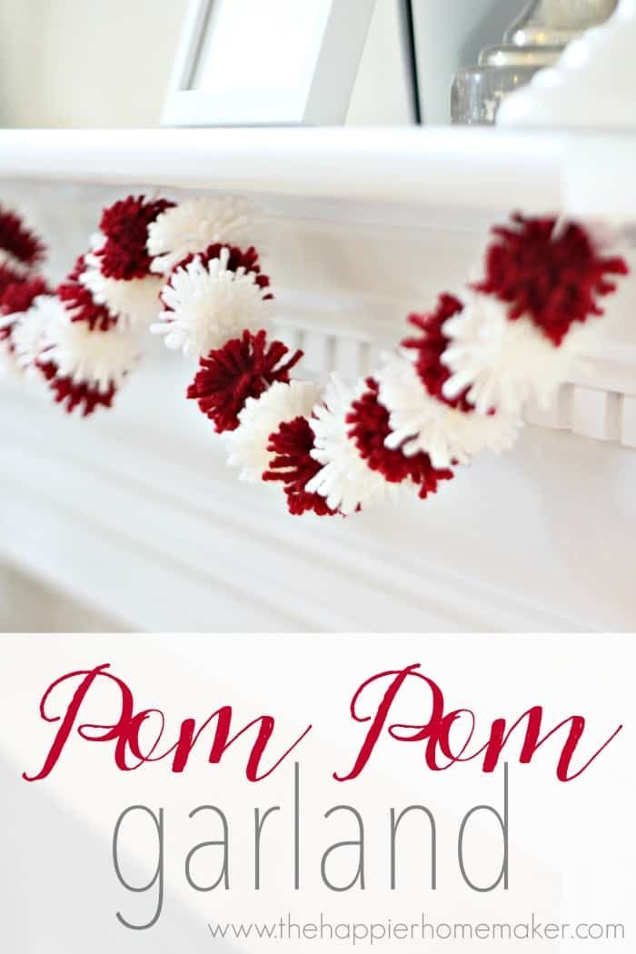 Valentine's Day Mini Pom Pom Garland - Valentine's Day Mini Pom Pom Garland -   15 diy Christmas Decorations simple ideas