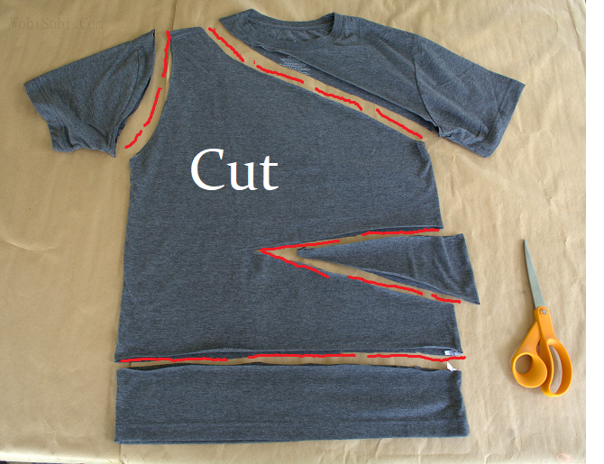 Side Tied, Triangle Tee: DIY - Side Tied, Triangle Tee: DIY -   15 diy Clothes crafts ideas
