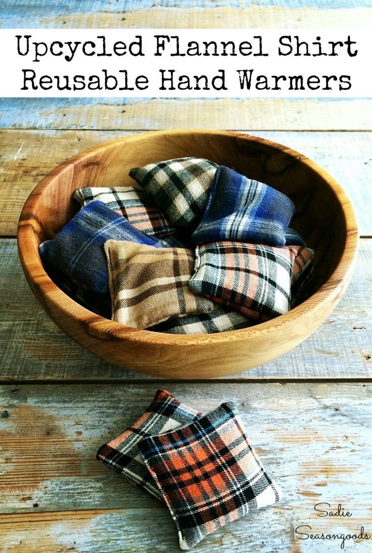 DIY Hand Warmers / Reusable Hand Warmers from Old Flannel Shirts - DIY Hand Warmers / Reusable Hand Warmers from Old Flannel Shirts -   15 diy Presents sewing ideas