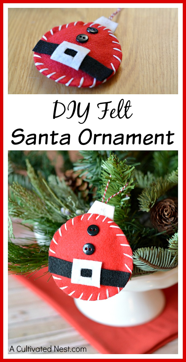 DIY Felt Santa Ornament - DIY Felt Santa Ornament -   16 diy Christmas kids ideas
