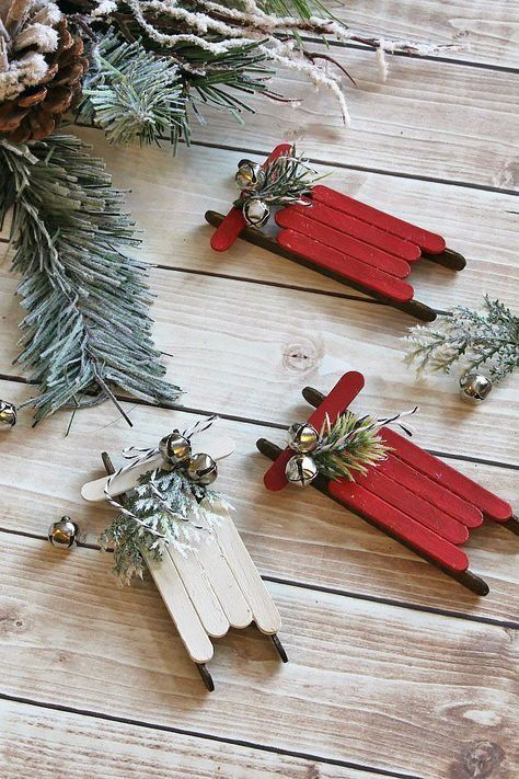 Handmade Christmas Ornaments - Popsicle Stick Sleds - Clean and Scentsible - Handmade Christmas Ornaments - Popsicle Stick Sleds - Clean and Scentsible -   16 diy Christmas kids ideas