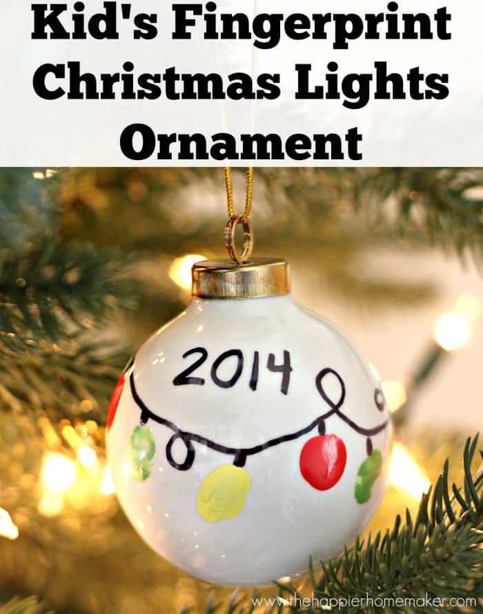 Kid's Fingerprint Christmas Light Ornament - Kid's Fingerprint Christmas Light Ornament -   16 diy Christmas kids ideas