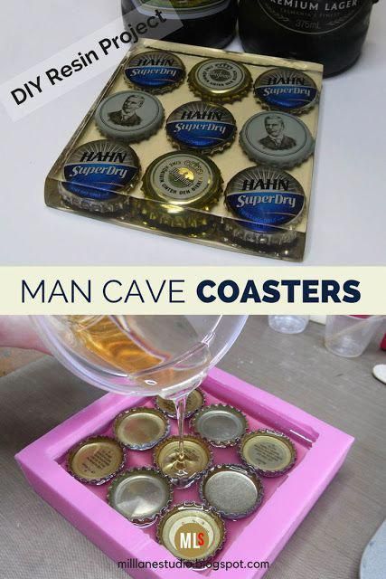 Man Cave Resin Coaster Kit - Man Cave Resin Coaster Kit -   16 diy Crafts for men ideas