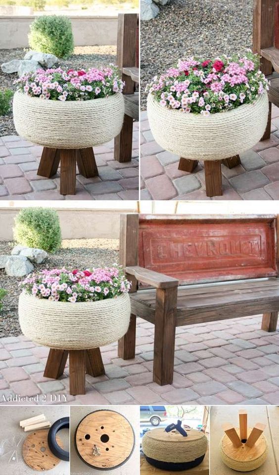 Turn An Old Tire Into A Gorgeous Planter - Addicted 2 DIY - Turn An Old Tire Into A Gorgeous Planter - Addicted 2 DIY -   16 diy Home Decor recycle ideas