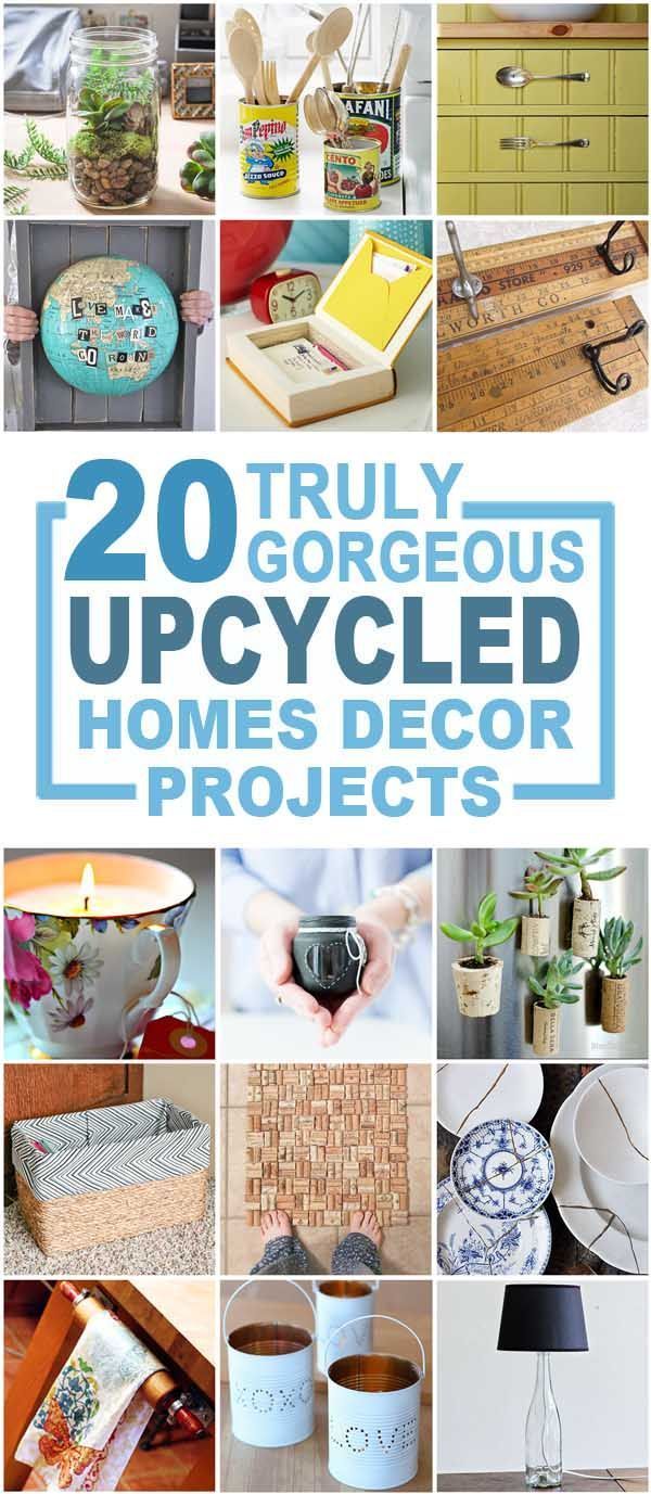 20 Upcycled Home D?cor Items To Make and Love - 20 Upcycled Home D?cor Items To Make and Love -   16 diy Home Decor recycle ideas
