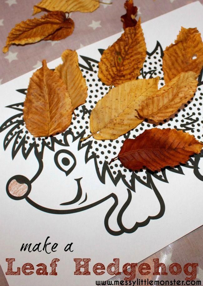 Leaf Hedgehog - Leaf Hedgehog -   16 diy Kids autumn ideas