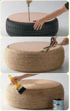 Transform An Old, Leftover Tire Into The Perfect Living Room Addition With This Ottoman Tutorial - Transform An Old, Leftover Tire Into The Perfect Living Room Addition With This Ottoman Tutorial -   16 diy Outdoor gifts ideas