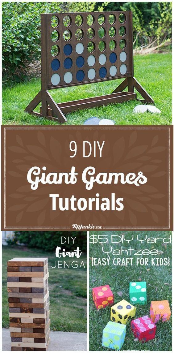 9 DIY Giant Games Tutorials - 9 DIY Giant Games Tutorials -   16 diy Outdoor gifts ideas