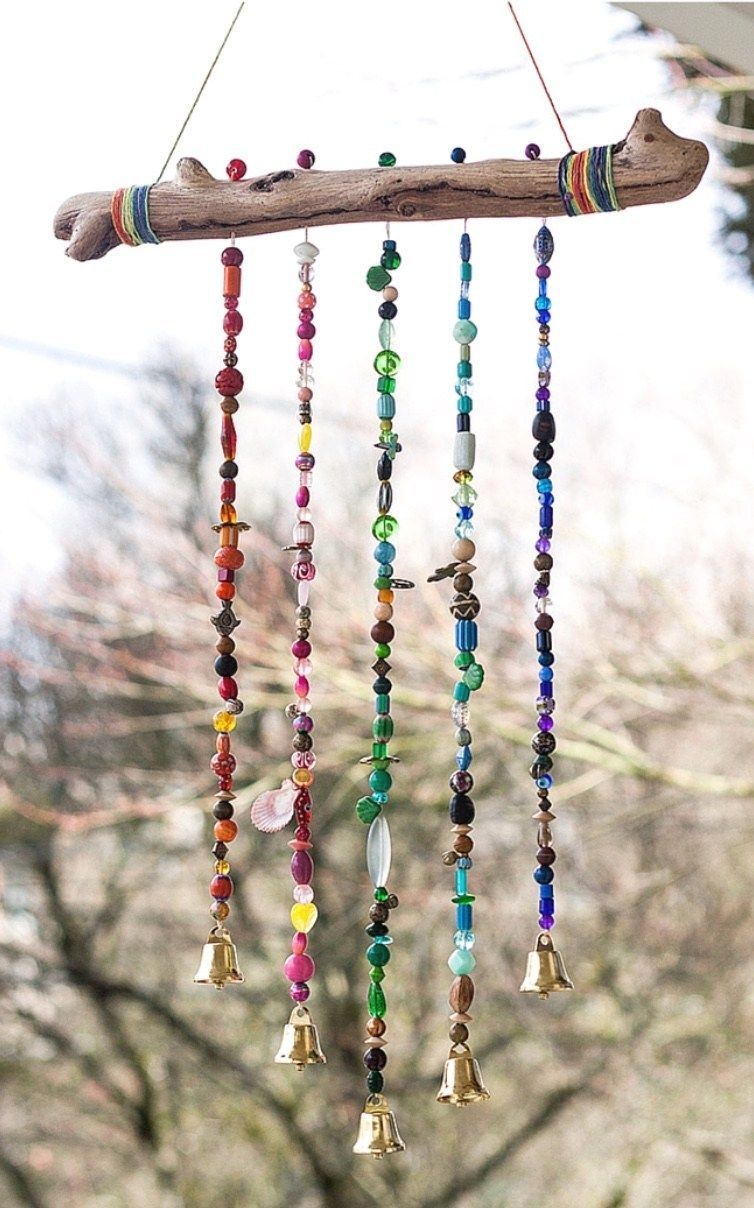 Add Sparkle to the Garden With This Beautiful Beaded Wind Chime - Garden Therapy - Add Sparkle to the Garden With This Beautiful Beaded Wind Chime - Garden Therapy -   16 diy Outdoor gifts ideas