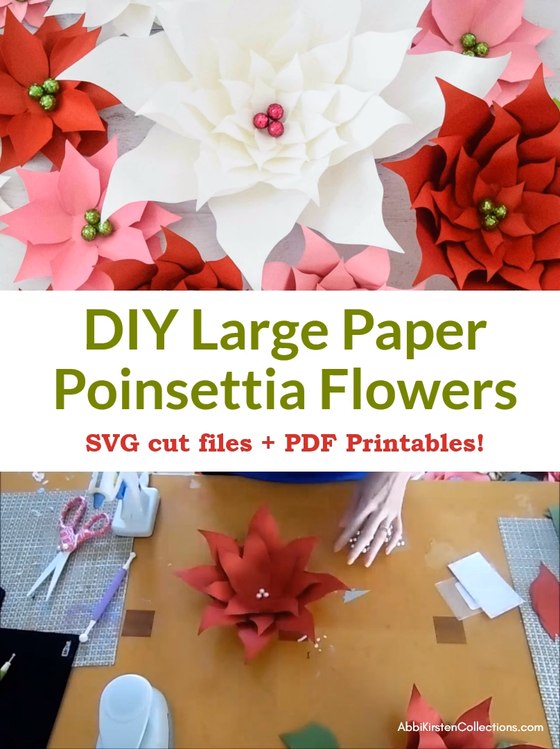 Large Paper Flower Poinsettia Tutorial - Large Paper Flower Poinsettia Tutorial -   16 diy Paper pom poms ideas