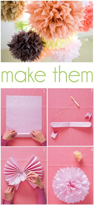 DIY Tissue Paper Pom Poms - DIY Tissue Paper Pom Poms -   16 diy Paper pom poms ideas