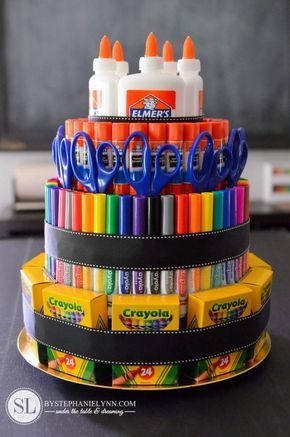 Back to School Supply Cake | #create2educate art supply tower - bystephanielynn - Back to School Supply Cake | #create2educate art supply tower - bystephanielynn -   16 diy School Supplies cake ideas