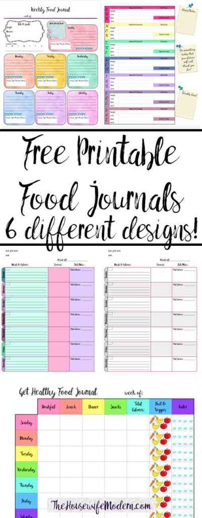 Free Printable Food Journals: 6 different designs - Free Printable Food Journals: 6 different designs -   16 fitness Journal food log ideas