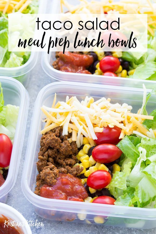 Meal Prep Taco Salad Lunch Bowls - Meal Prep Taco Salad Lunch Bowls -   16 fitness Meals lunch ideas