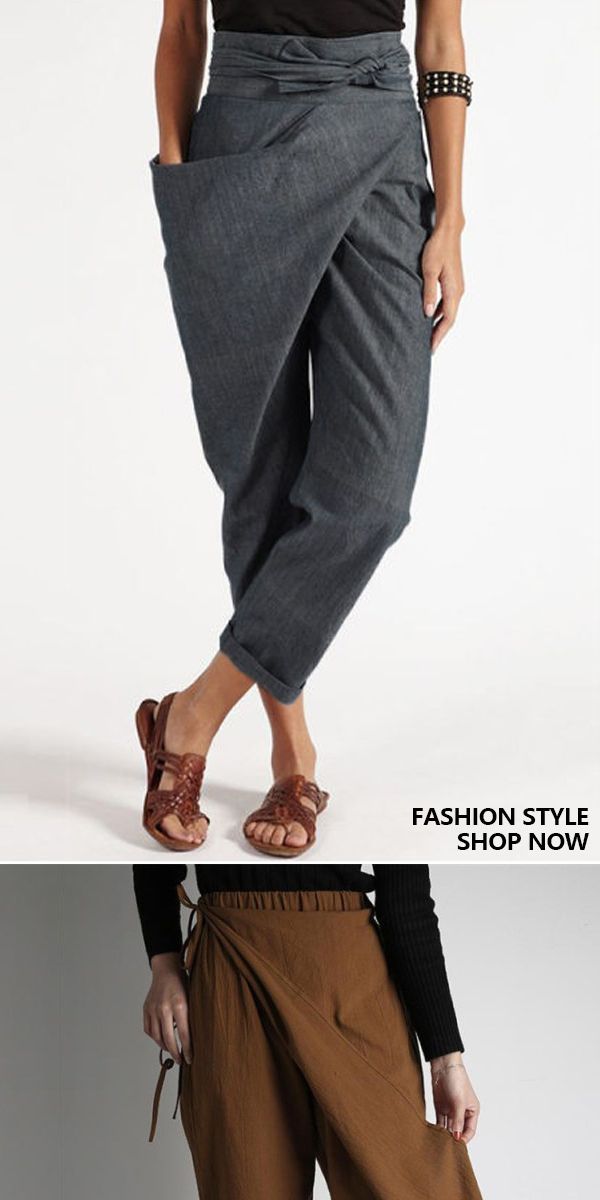 Women's Asymmetry Lace-Up Pants - Women's Asymmetry Lace-Up Pants -   16 spring style Boho ideas