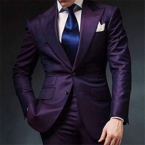 Two Piece Purple Mens Wedding Suits Cheap Groom Tuxedos Peaked Lapel Custom Made Groomsmen Suit Men Prom Party Suit (Jacket+Pants) - Two Piece Purple Mens Wedding Suits Cheap Groom Tuxedos Peaked Lapel Custom Made Groomsmen Suit Men Prom Party Suit (Jacket+Pants) -   16 style Mens suit ideas