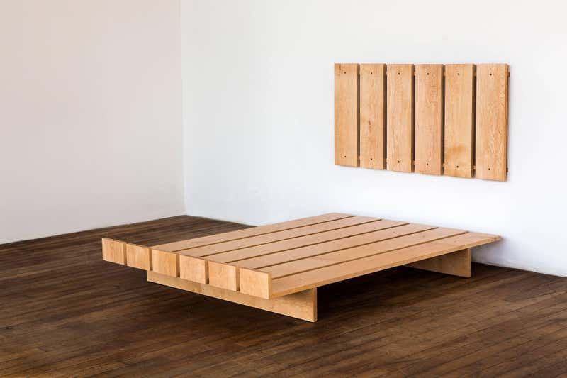 AB7, Full Size Contemporary Maple Platform Bed with Floating Headboard - AB7, Full Size Contemporary Maple Platform Bed with Floating Headboard -   17 diy Bed Frame floating ideas