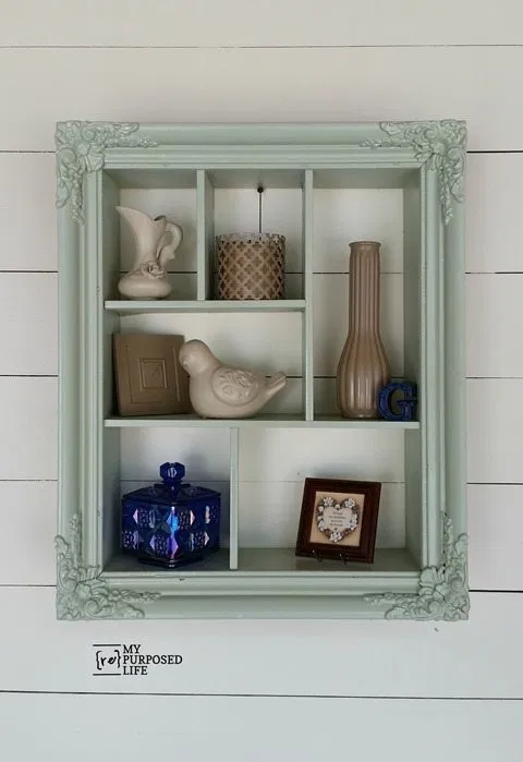 Green Shadow Box Made Out of a Picture Frame - Green Shadow Box Made Out of a Picture Frame -   17 diy Box shelf ideas