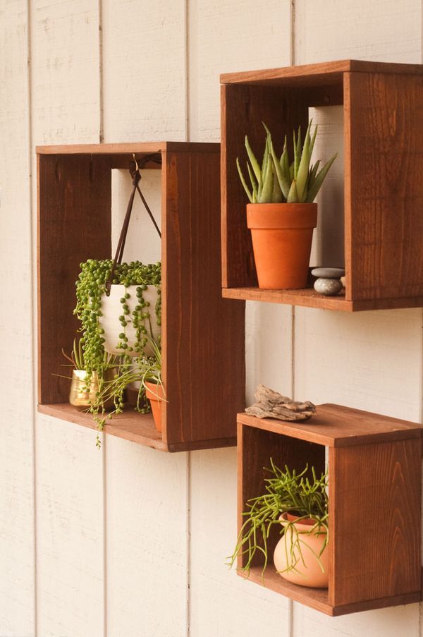 How to: Make These DIY Rustic Floating Plant Boxes - How to: Make These DIY Rustic Floating Plant Boxes -   17 diy Box shelf ideas