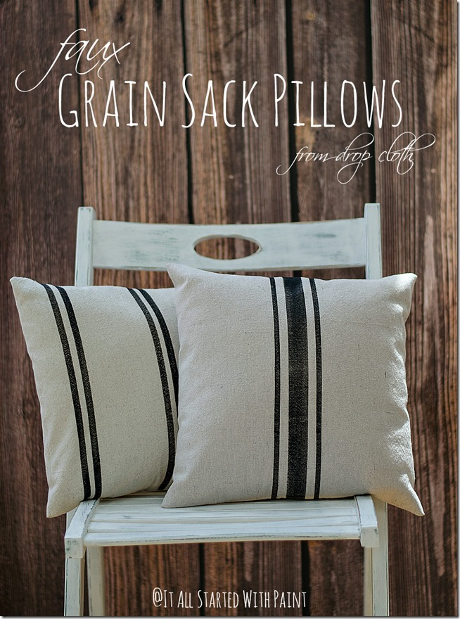 Faux Grain Sack Pillows - It All Started With Paint - Faux Grain Sack Pillows - It All Started With Paint -   17 diy Decorations cojines ideas