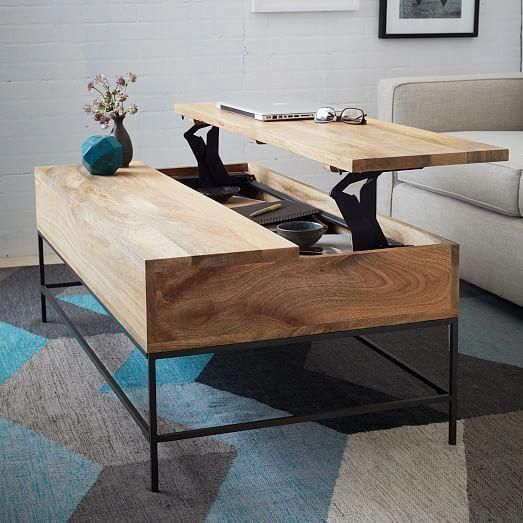 Industrial Storage Pop-Up Coffee Table - Industrial Storage Pop-Up Coffee Table -   17 diy Furniture living room ideas