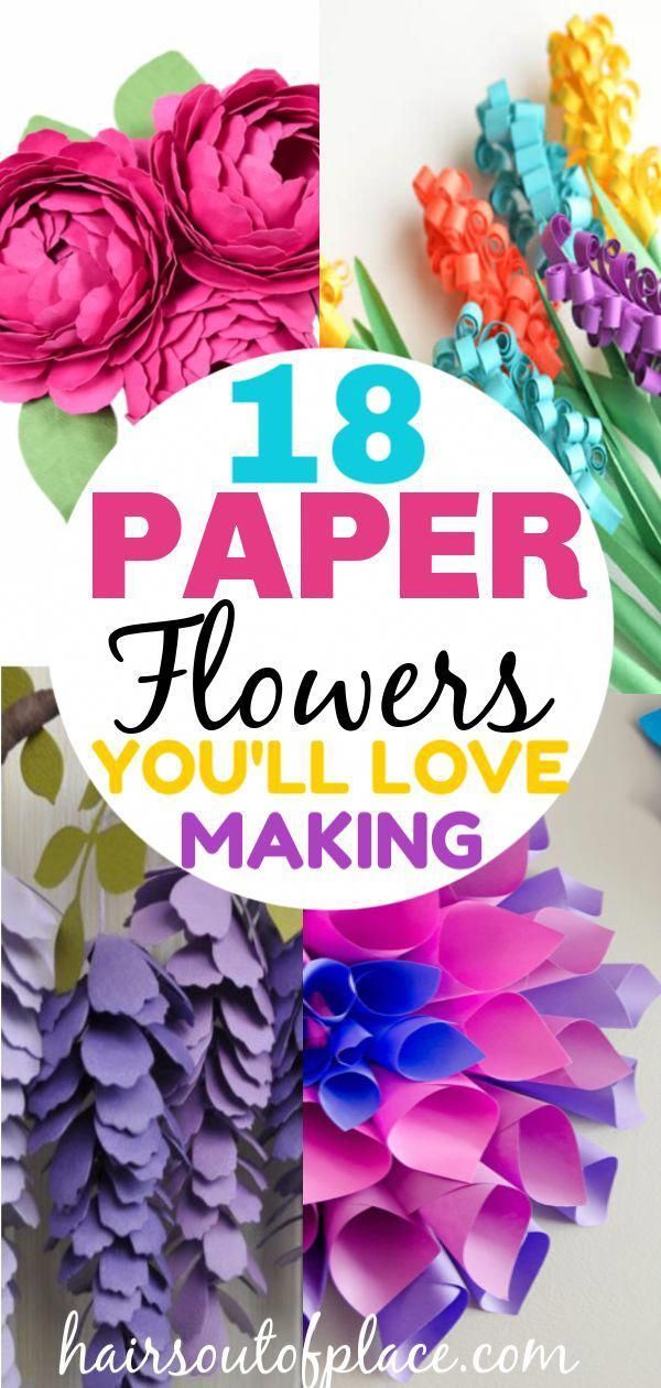 18 Stunning DIY Paper Flowers You'll Love Making - Hairs Out of Place - 18 Stunning DIY Paper Flowers You'll Love Making - Hairs Out of Place -   17 diy Paper crafts ideas
