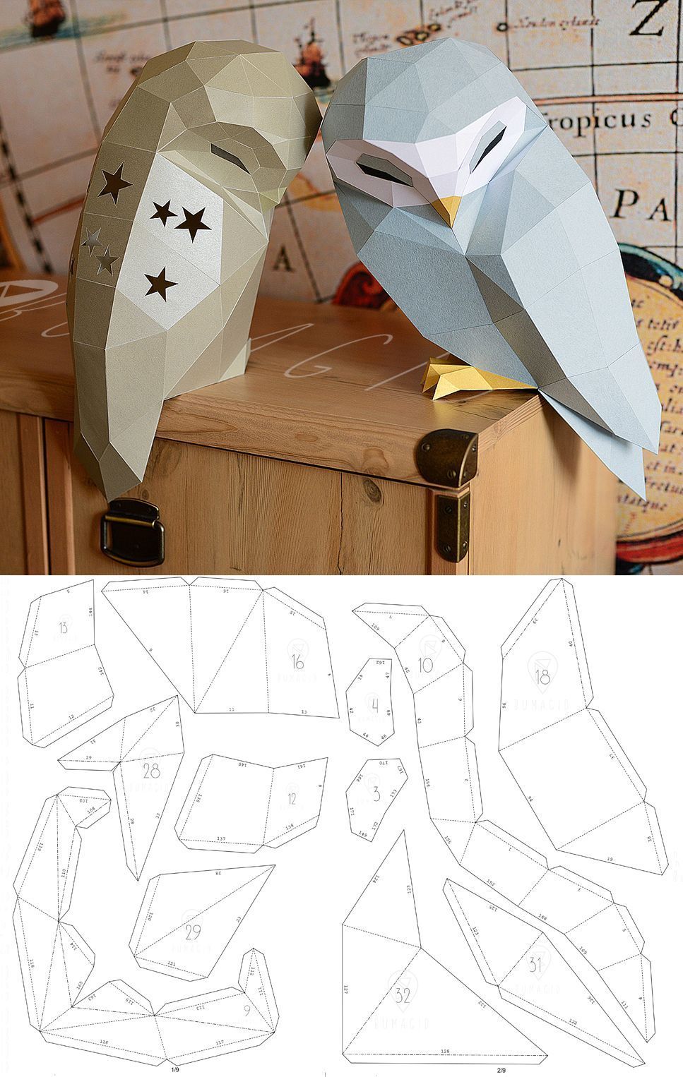 Owl Model Owl Low poly Owl Sculpture Owl paper Papercraft Kit DIY 3D Paper Crafts animals - Owl Model Owl Low poly Owl Sculpture Owl paper Papercraft Kit DIY 3D Paper Crafts animals -   17 diy Paper crafts ideas
