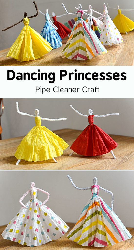 Paper Napkin Dancing Princesses Pipe Cleaner Craft - Paper Napkin Dancing Princesses Pipe Cleaner Craft -   17 diy Paper crafts ideas