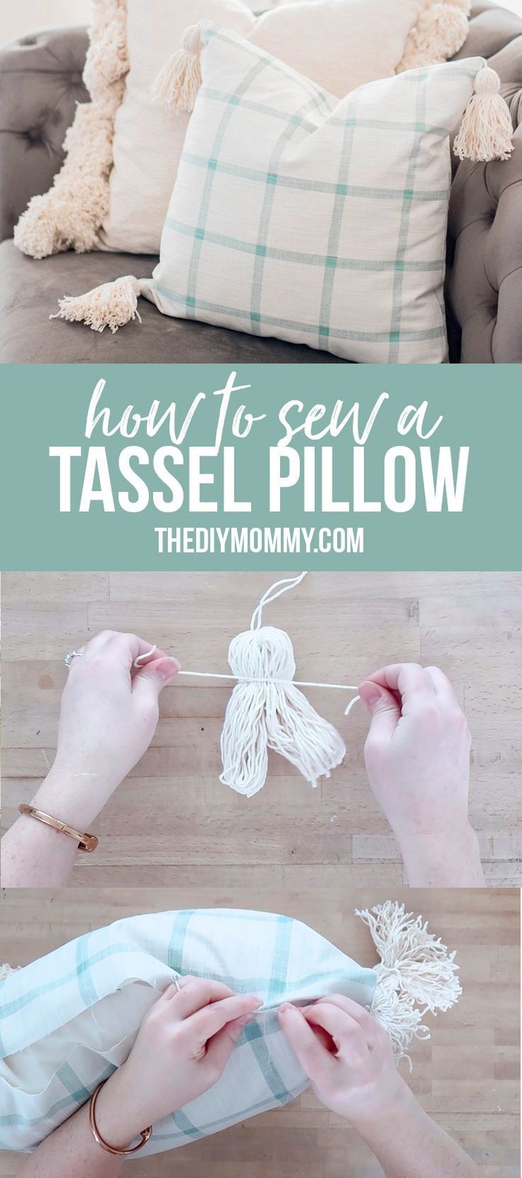 Sew a Tassel Pillow Cover | The DIY Mommy - Sew a Tassel Pillow Cover | The DIY Mommy -   17 diy Pillows decorative ideas