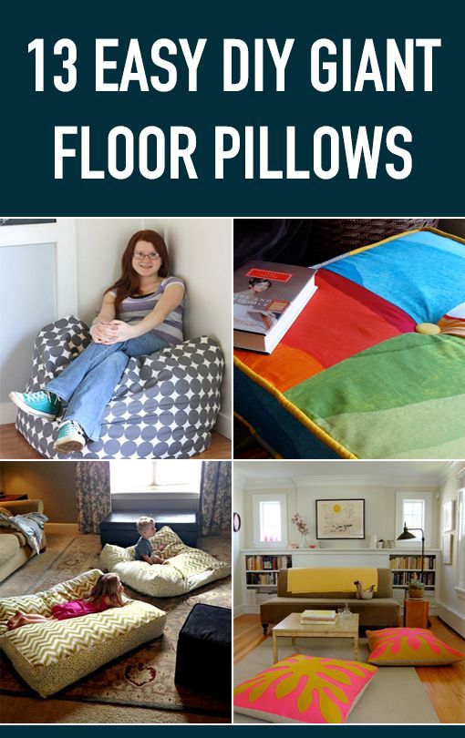 13 Easy DIY Giant Floor Pillows - 13 Easy DIY Giant Floor Pillows -   17 diy Pillows designs ideas