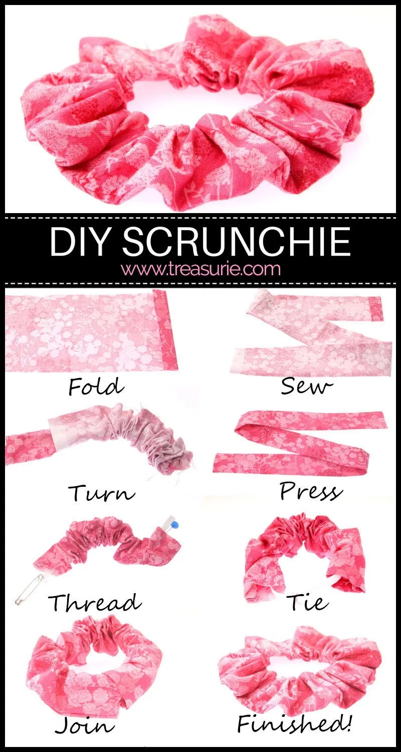 How to Make a Scrunchie {2 sizes} - DIY Scrunchie | TREASURIE - How to Make a Scrunchie {2 sizes} - DIY Scrunchie | TREASURIE -   17 diy Scrunchie by hand ideas