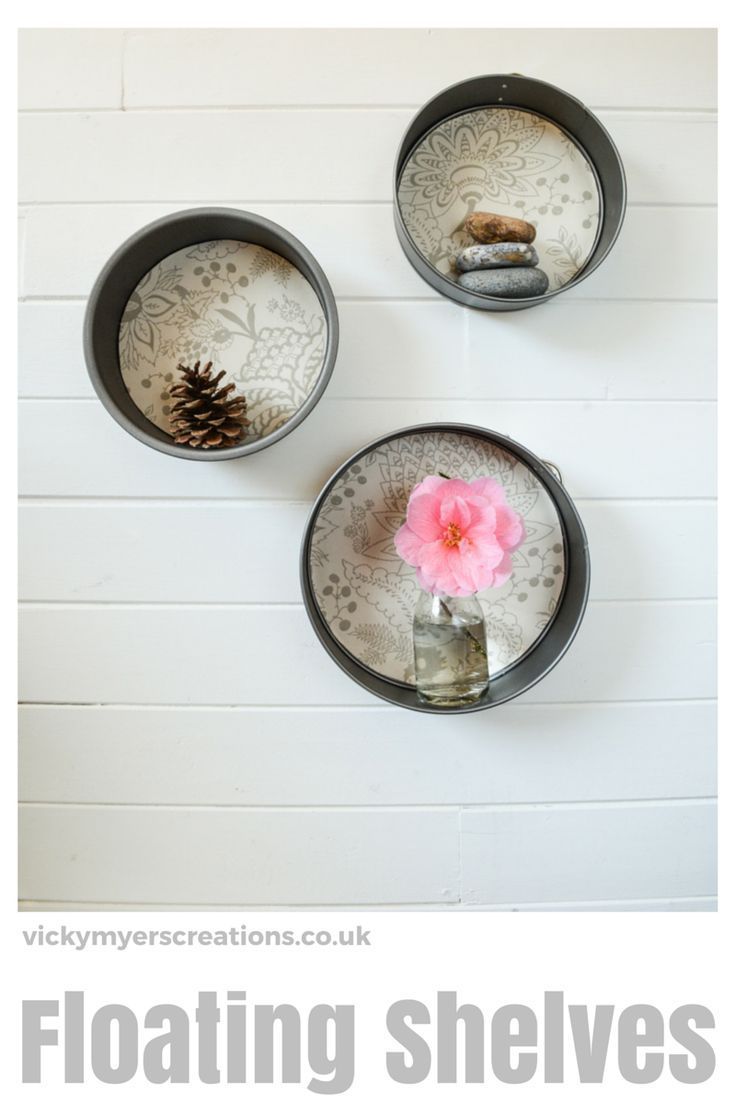 How to Upcycle Cake Tins into Round Floating Shelves · vicky myers creations - How to Upcycle Cake Tins into Round Floating Shelves · vicky myers creations -   17 diy Shelves upcycle ideas