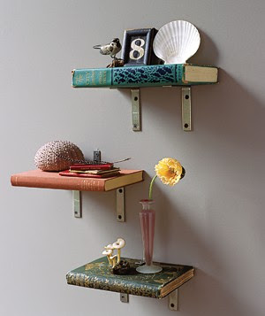 Bookish: Upcycled & Repurposed Books and Pages - Bookish: Upcycled & Repurposed Books and Pages -   17 diy Shelves upcycle ideas