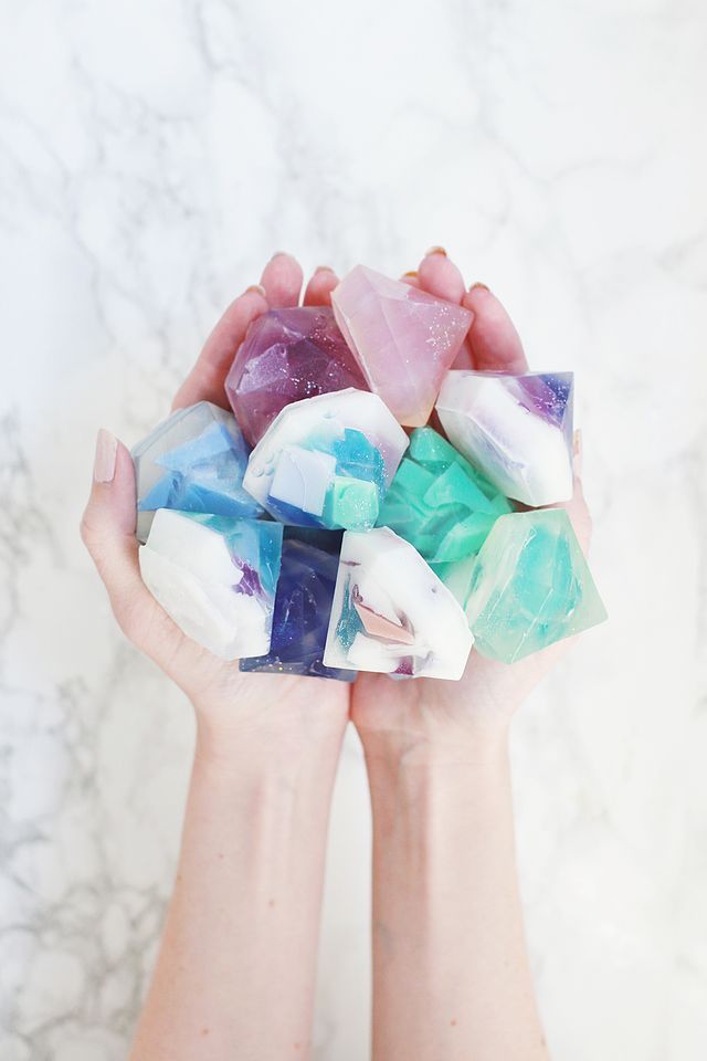 Gemstone Soap DIY (Two Ways!) (A Beautiful Mess) - Gemstone Soap DIY (Two Ways!) (A Beautiful Mess) -   17 diy Soap gemstone ideas