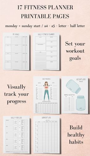 Fitness Planner, Workout Planner, Printable Planner Kit, Workout Tracker Printable - Fitness Planner, Workout Planner, Printable Planner Kit, Workout Tracker Printable -   17 fitness Planner gratuit ideas