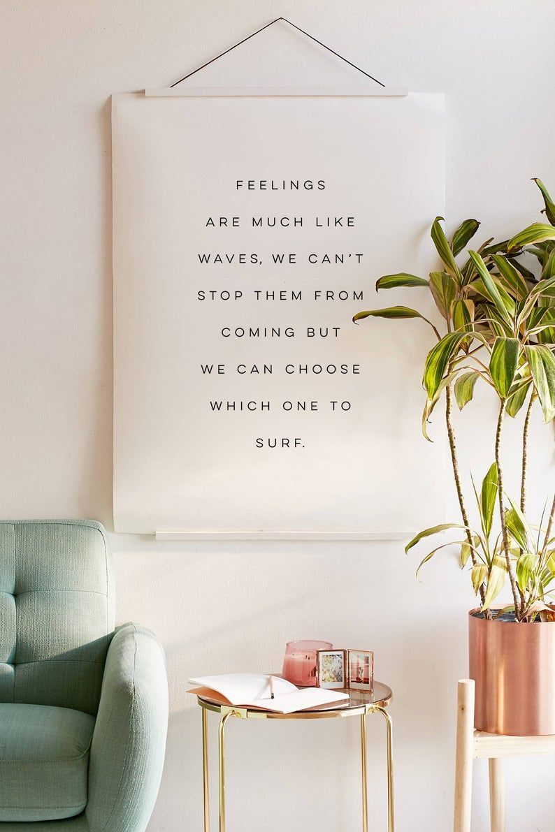Feelings Are Much Like Waves Poster, We Can't Stop Them From Coming But We Can Choose Which One To Surf Print, Feelings Quote Wall Art Decor - Feelings Are Much Like Waves Poster, We Can't Stop Them From Coming But We Can Choose Which One To Surf Print, Feelings Quote Wall Art Decor -   18 beauty Life poster ideas