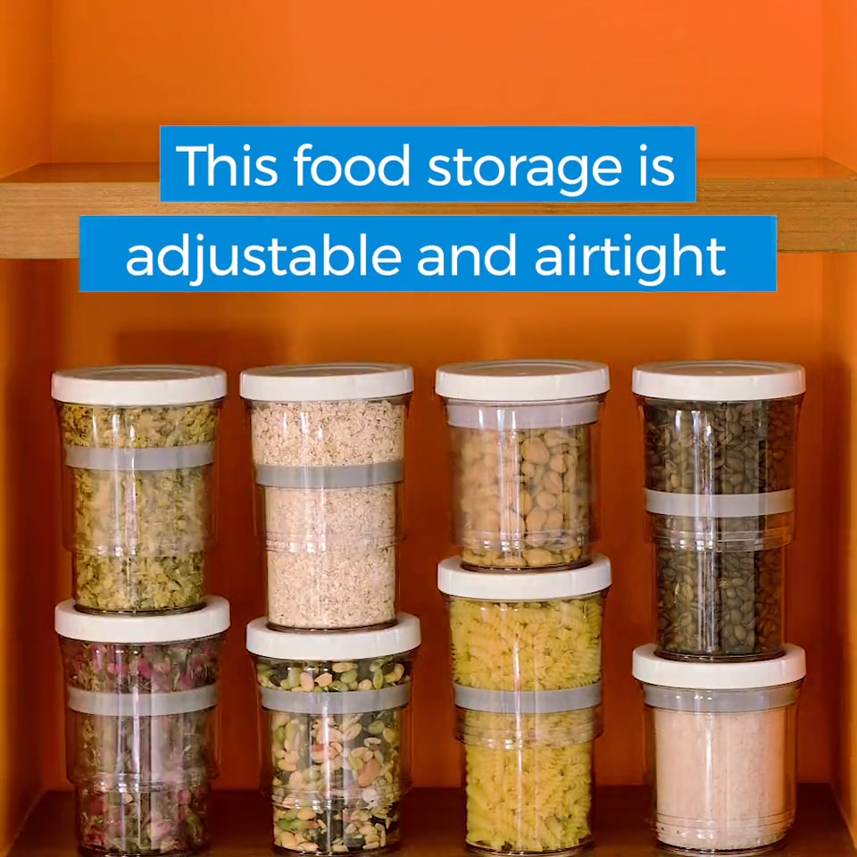 Adjustable & Airtight Food Storage Containers - Adjustable & Airtight Food Storage Containers -   18 diy Apartment pantry ideas