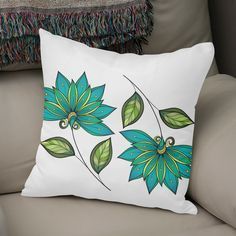 «Blue Flower» Throw Pillow by MikArt - Exclusive Edition from $29.5 | Curioos - «Blue Flower» Throw Pillow by MikArt - Exclusive Edition from $29.5 | Curioos -   18 diy Pillows painted ideas