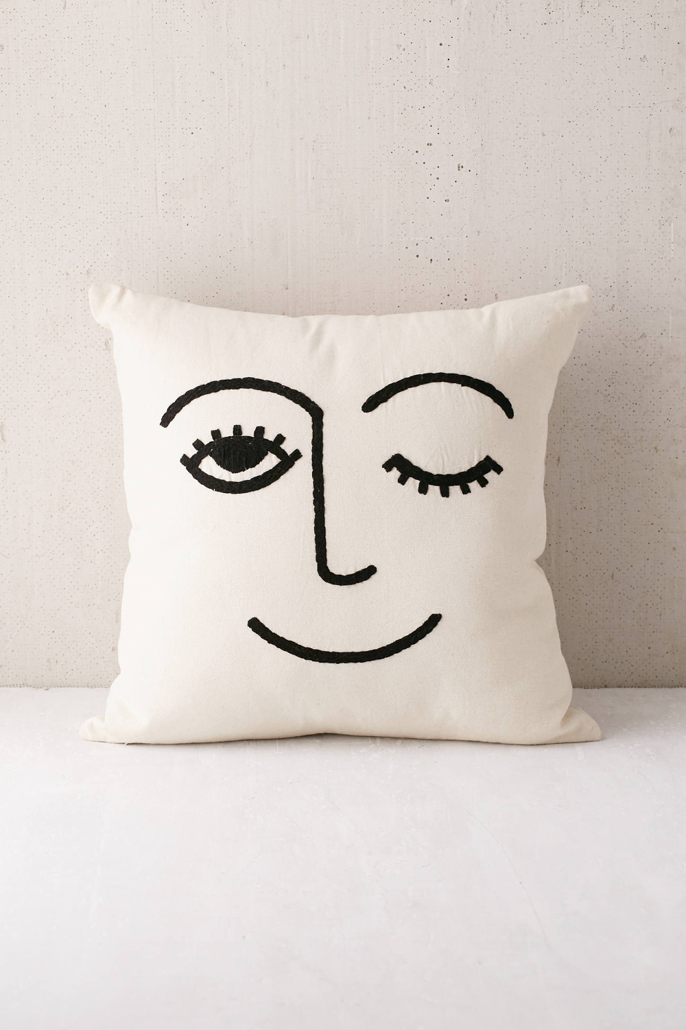 Winky Embroidered Pillow - Winky Embroidered Pillow -   18 diy Pillows painted ideas