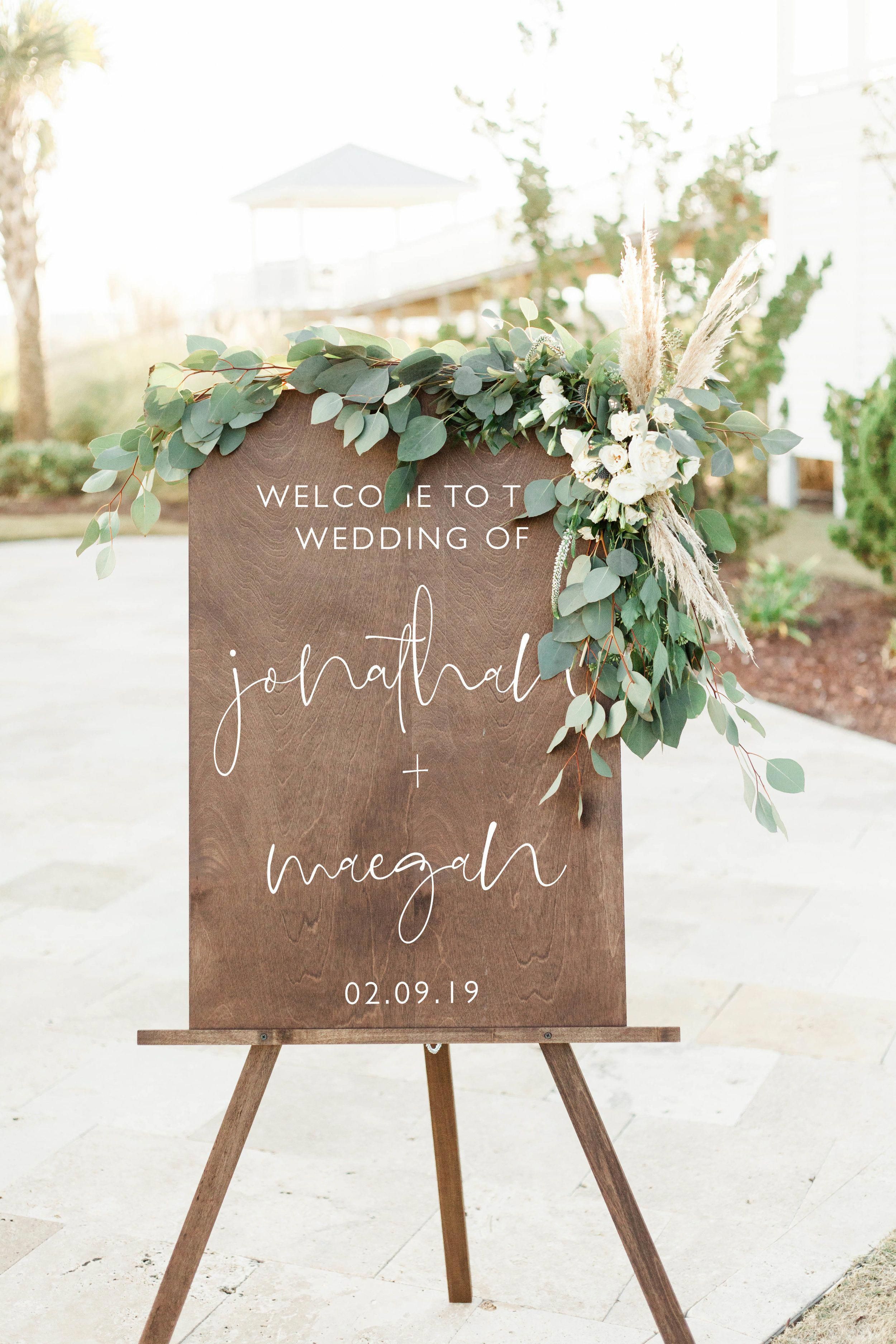 Welcome To The Wedding Sign | Wooden First Names & Date Sign | SS-190 — Sweet Carolina Collective - Welcome To The Wedding Sign | Wooden First Names & Date Sign | SS-190 — Sweet Carolina Collective -   18 diy Wedding signs ideas