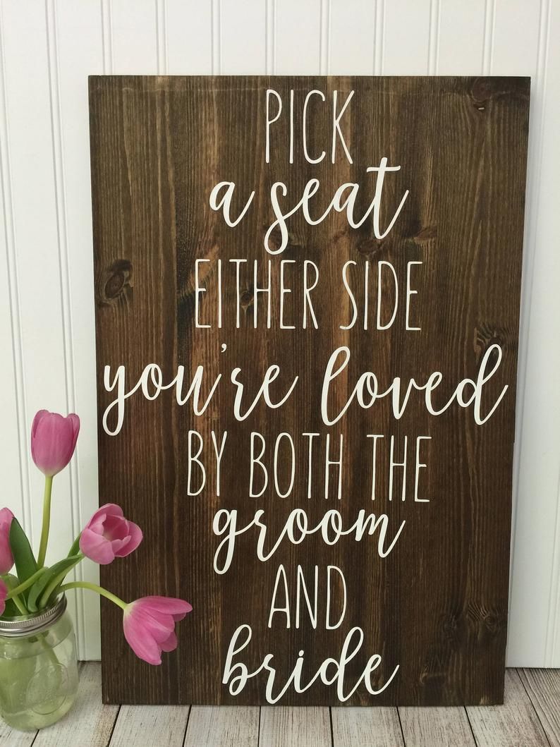 16x24, rustic wedding seating sign, today two families, pick a seat not a side sign, rustic wedding decor, ceremony decor, wedding signs - 16x24, rustic wedding seating sign, today two families, pick a seat not a side sign, rustic wedding decor, ceremony decor, wedding signs -   18 diy Wedding signs ideas
